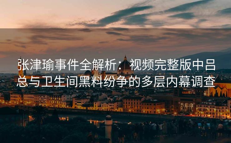 张津瑜事件全解析：视频完整版中吕总与卫生间黑料纷争的多层内幕调查